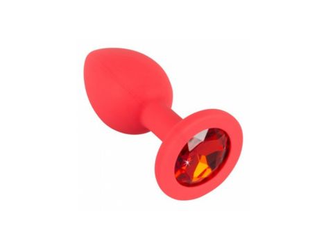 Korek analny Colorful Joy czerwony z klejnotem 7 cm